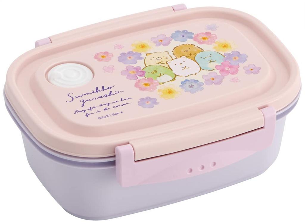 Skater Easy Light Bento Sumikkogurashi Flower Seal Storage & Box, Medium, Microwave-Safe, 550ml, Container, Container, XPM4-A