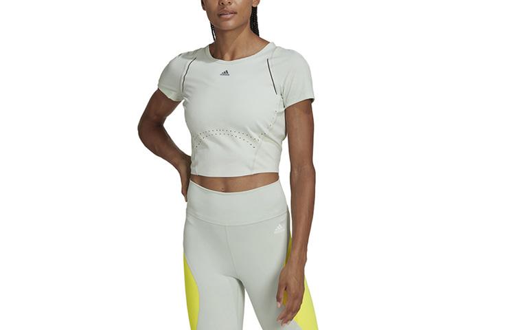 Adidas T Shirt Women s Gray Green HM8097 L
