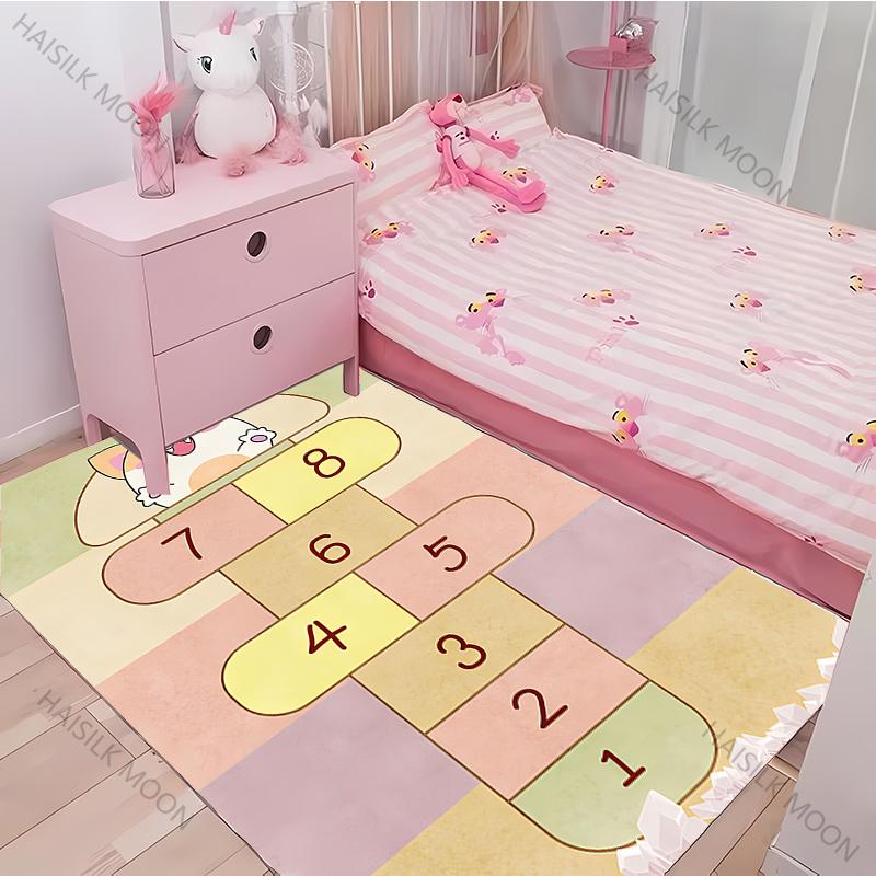 Hopscotch Carpet New Release!Anti-slip Sound Insulation,Rug for Living Room Bedroom Kids Room Durable Machine Washable Mat