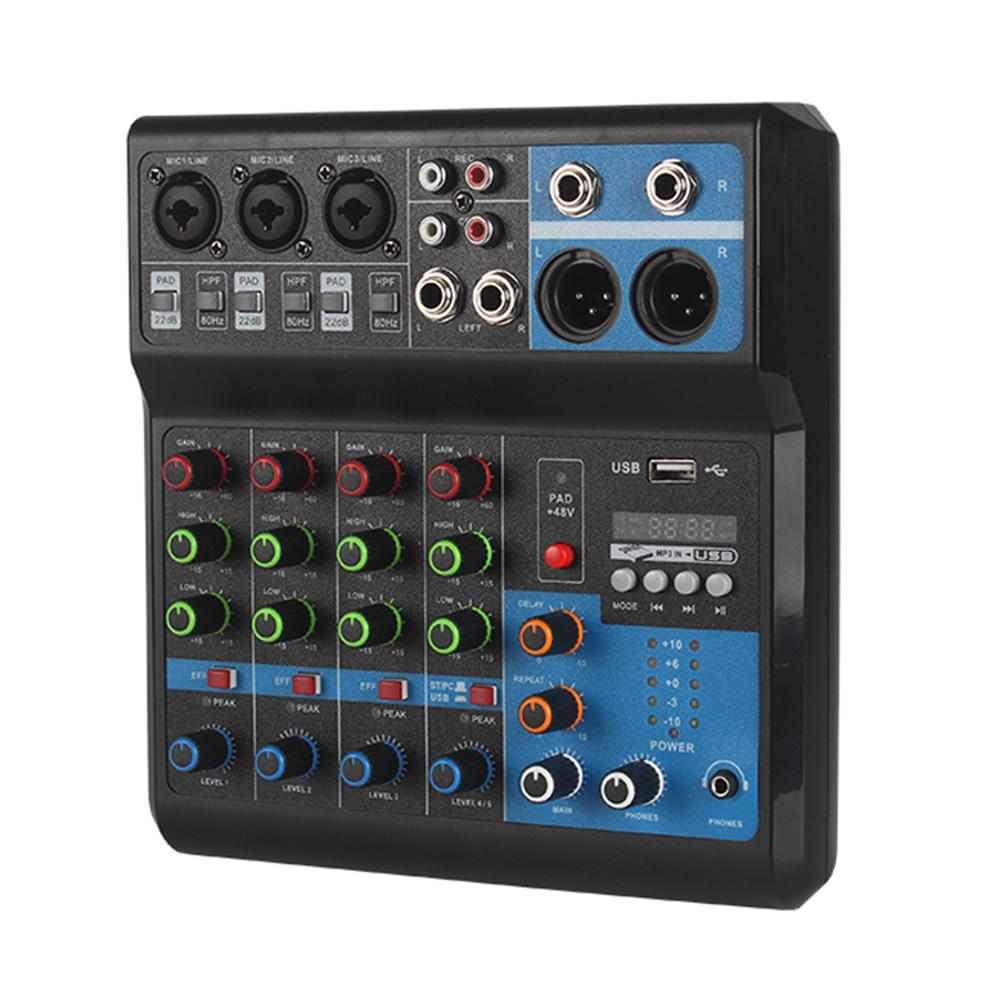 HD Audio 4 5 Channel Sound Mixer Professional Portable Console Computer Input 48v Power Live Broadcast A4 A5 Sound Audio Mixer