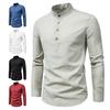 Business Shirt Anti-wrinkle Stand Collar Slim Formal Breathable Autumn Top for Work