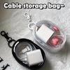 New Portable Mini Transparent Storage Bag with Zipper Multi-functional Headphone and Charger Case Travel Accessories Waterproof PVC Material