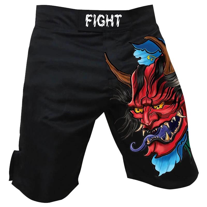 MMA Men Shorts Muay Thai Pants Kickboksing Japansk Djevel Kamptrening fitness Gym