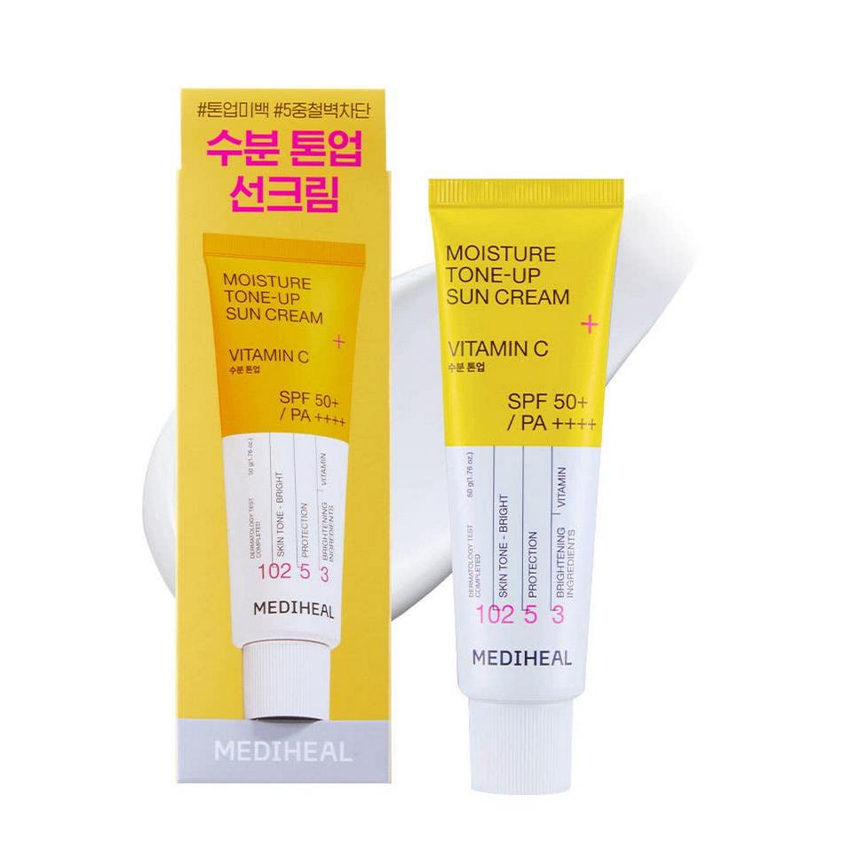 MEDIHEAL Moisture Sun Cream TEATREE, Vitamin C, Hyaluronate SPF50+/PA++++ 50mL/ Moisturizing, Korean Cosmetics, Kbeauty