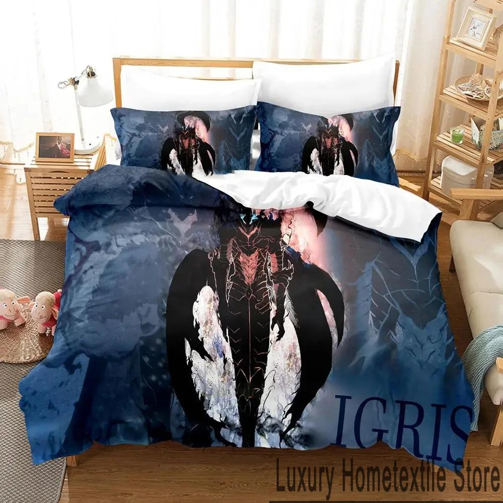 3D Print Anime Solo Leveling Bedding Set Duvet Cover Bed Set Quilt Cover Pillowcase Comforter King Queen Size Boys Adult Bedding