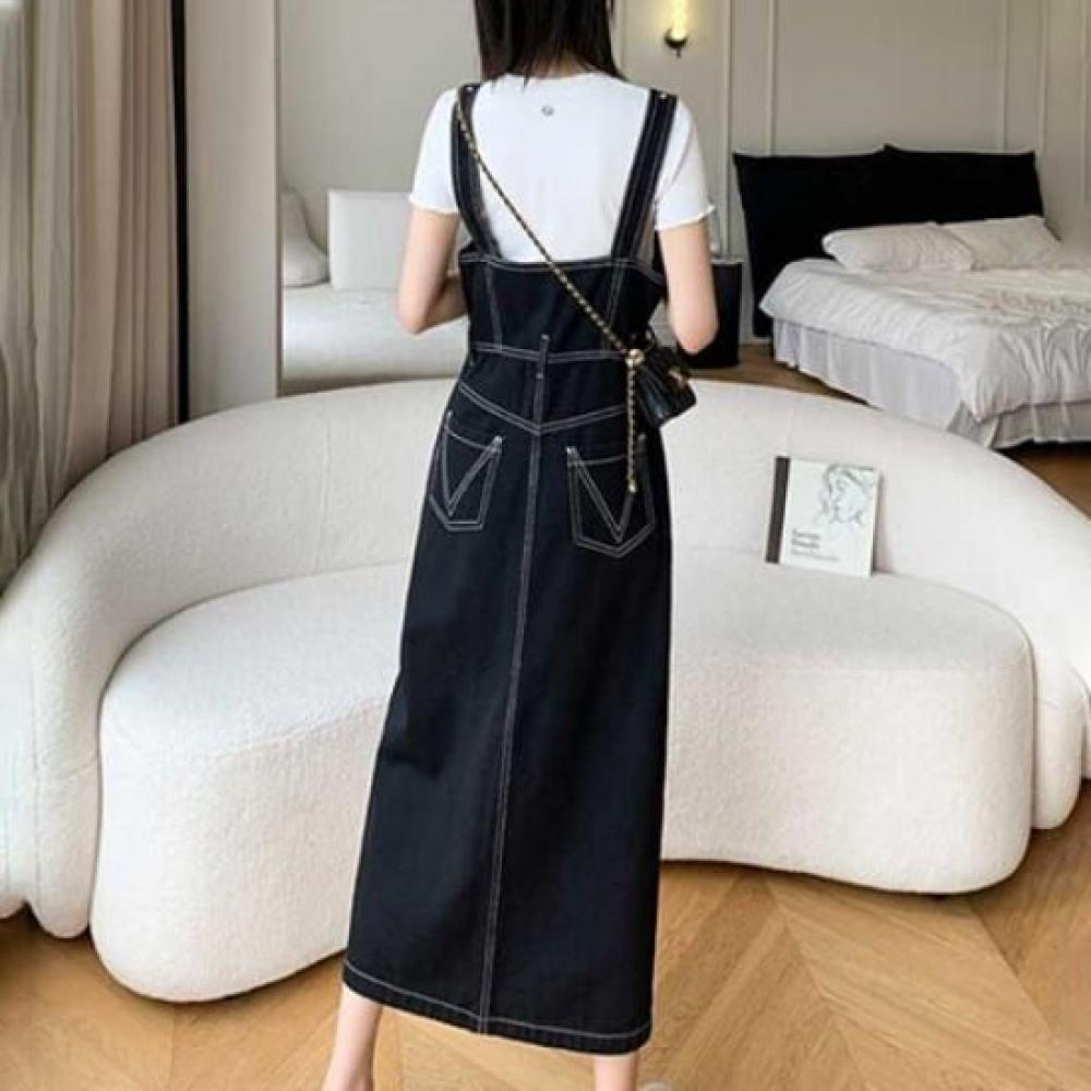 Navava Denim Suspender Skirt No814