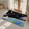 Astronaut Among Cosmic Roses Floor Mat Flannel Rug Soft Non Slip Washable Door Mat For Bathroom Bedroom Kitchen Home Decor