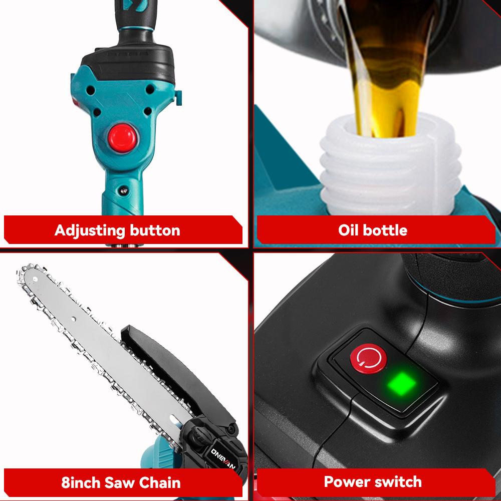 8inch Brushless Electric Telescoping Pole Saw Scissors 3IN1 5500W High Branch Chainsaw Garden Pruner Tool For 21V 18V Battery