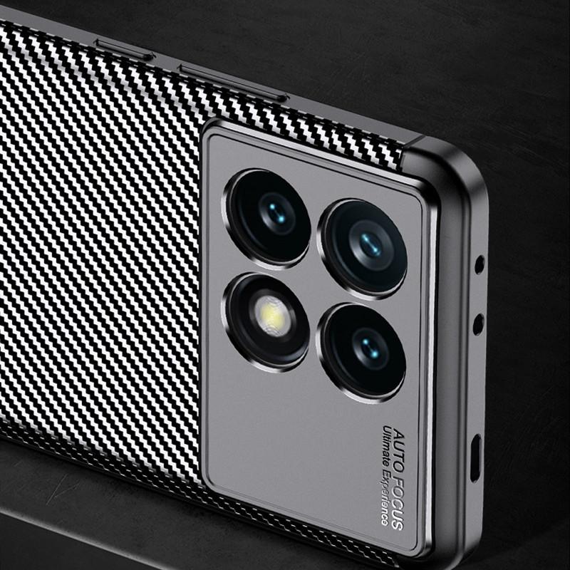 For POCO X6 Pro 5G Case For POCO X6 Pro Cover 6.67 Inch Carbon Fiber Shockproof Silicone Protective Bumper For POCO X6 Pro 5G