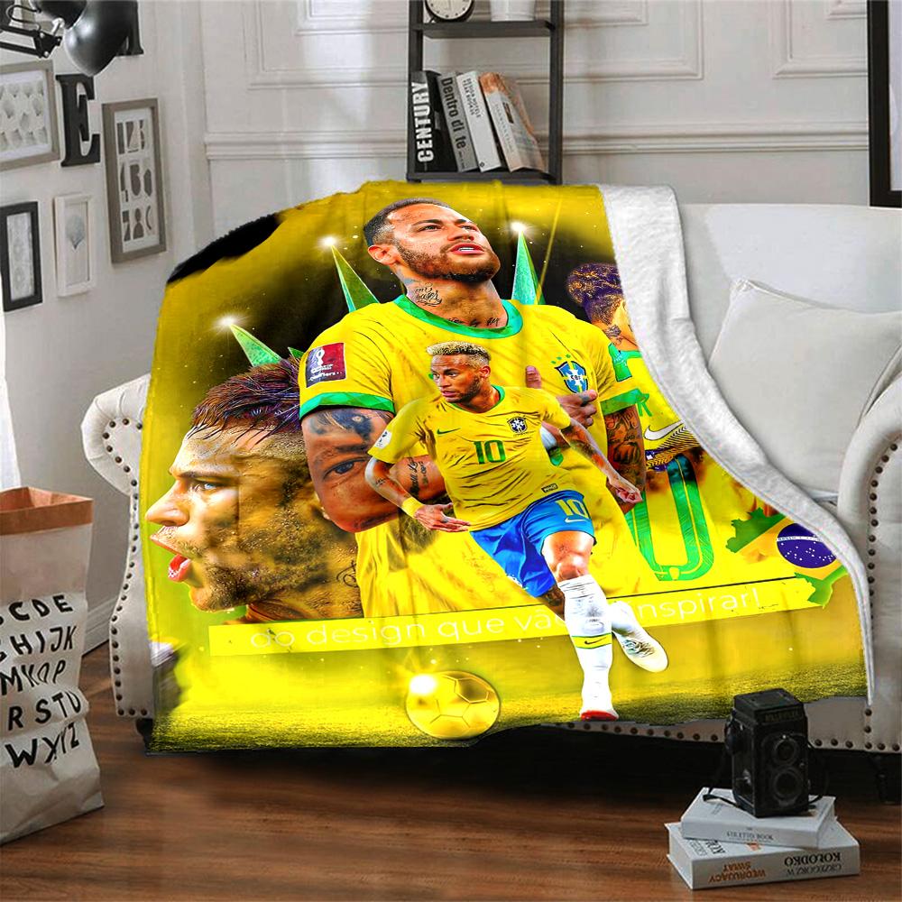 1pc Neymar10 Blanket, Gift, for Men and Women, Soft Blanket, Good for Sofa Bed Couch Travel, Lightweight Flannel Blanket