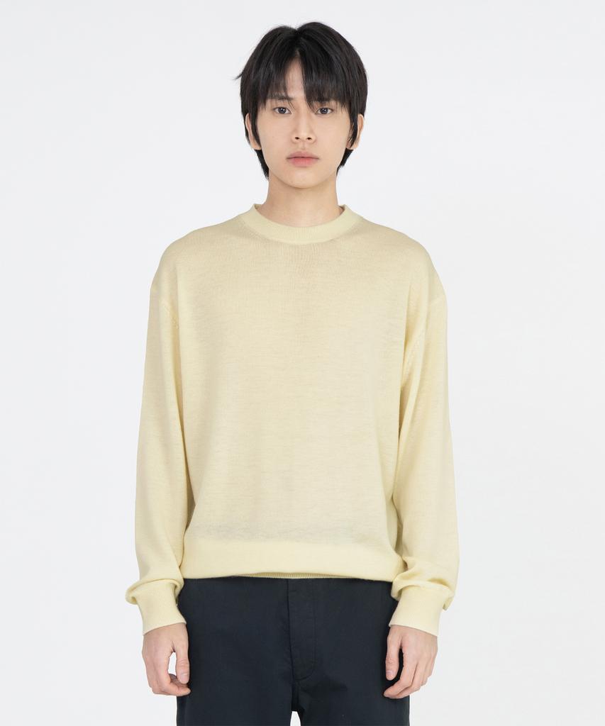 Beulaunyadeu Crewneck Knit, Light Yellow