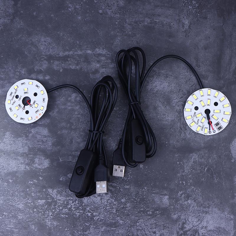 1Pc USB DC5V LED Ring Light Source - 3/5/10W SMD 5730/2835 Light Beads with 1.5M Black Switch Cable White Light for DIY Lighting