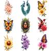 9 Stück Blumen Temporäre Tattoos für Männer Frauen Pflanze Narzisse Rose Pfingstrose Fake Tattoo Aufkleber Wasserdicht Körper Arm Tattoo Aufkleber