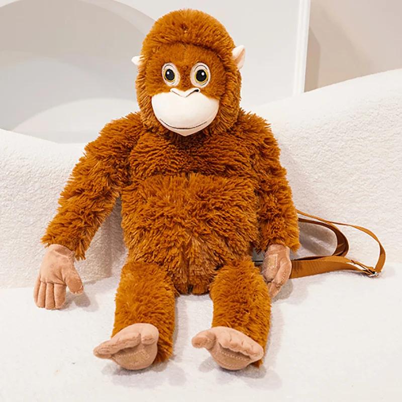Cartoon Gorilla Plush Toy Anime Chimpanzees Monkey Soft Stuffed Doll Backpack Car Bag Room Decor Kid Birthday Gifts