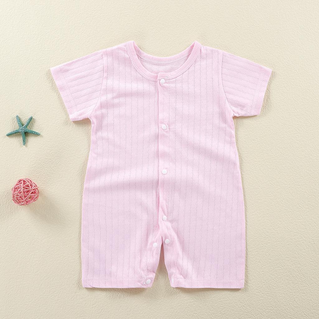Babykleidung Jumpsuit Baumwolle Jacquard Geknöpfter Krabbelanzug Schlichter und Stilvoller Stil Schmal Geschnitten Klasse A