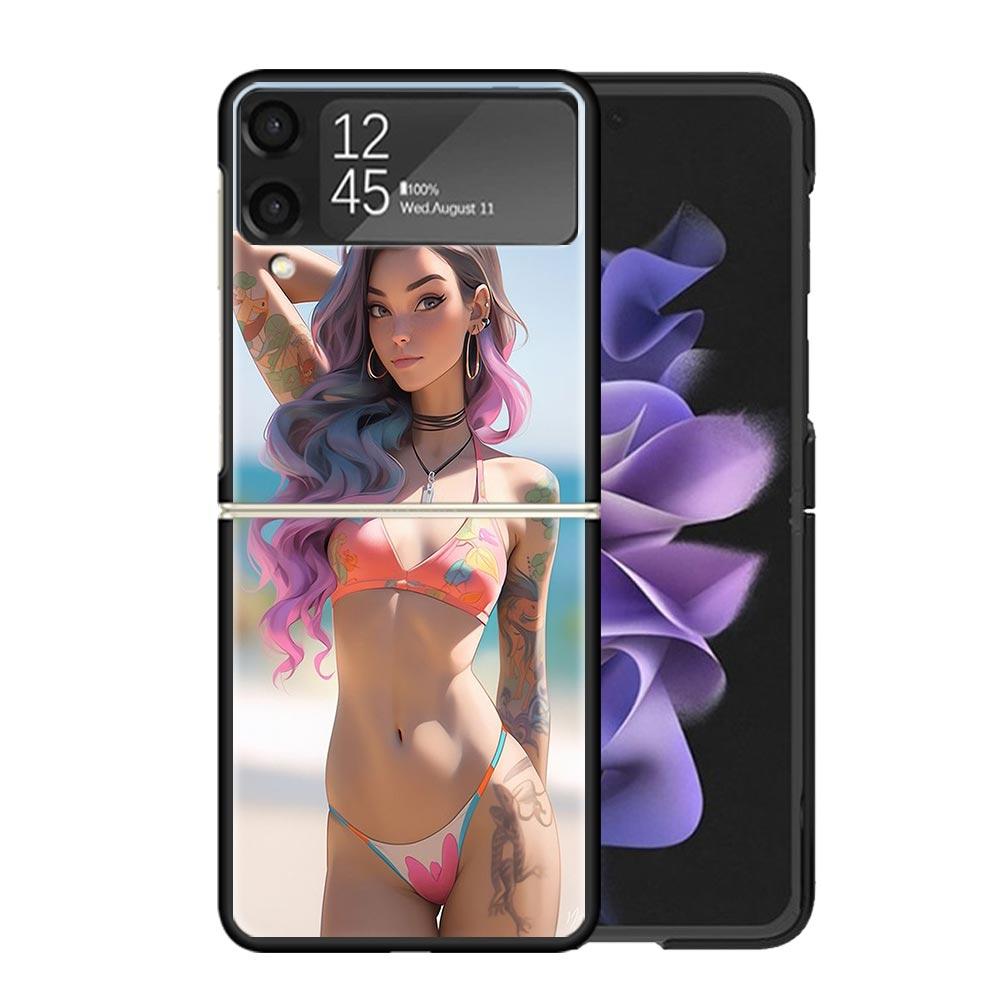 

Surfboard Surfing Surf Girl Summer Cases For Samsung Galaxy Z Flip 4 5 6 7 3 Z Flip7 Flip6 Flip4 Flip5 Flip3 5G Hard Shockproof Samsung Z Flip