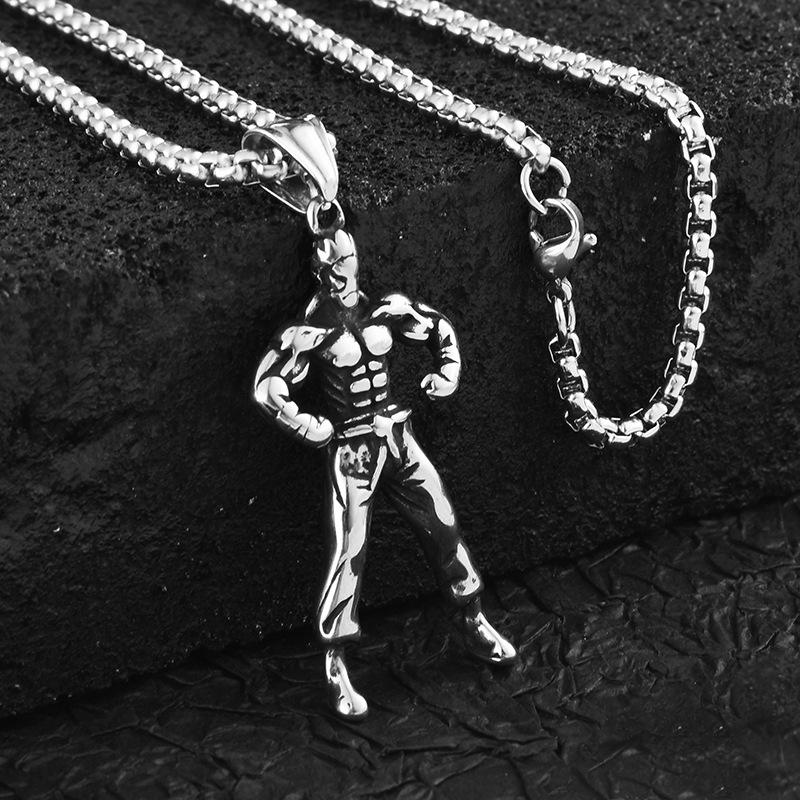 Steel Titanium Versatile Saiyan Pendant Necklace Perfect For Workout Lovers Students And