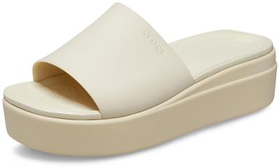 Crocs Brooklyn Slide Sandály na nízkém klínku, Barva kostí, 24 cm