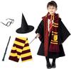 Poseon Zes Cosplay de Harry Potter Uniforme de Hogwarts Fantasia de Halloween para Fantasia de Bruxo para Universal Studios e Inclui e Varinha Mágica Tamanho Crianças,