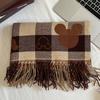 New Popular Tassel Imitation Cashmere Plaid Scarf Women's Senior Sense Autumn and Winter Long Thermal Shawl Commuter College Style