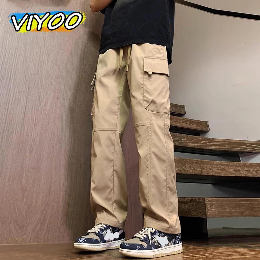 Herren Y2K Sommerkleidung Kordelzug Lässige Cargohose Sport Jogginghose Trainingshose Gerade Hose Streetwear Koreanische Kleidung