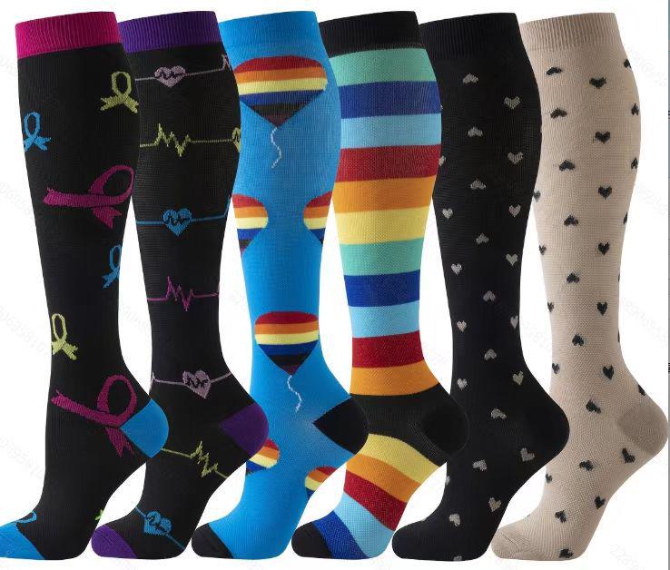 Herbst Damen Europäische & Amerikanische Sport Kniehohe Kompressionssocken, Hochelastische Schlankheits-Wadensocken