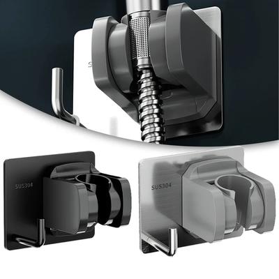 Duschkopfhalter Edelstahl Duschkopfhalterung Halter Badezimmer Wandmontage Halterung Verstellbarer Duschständer mit Haken