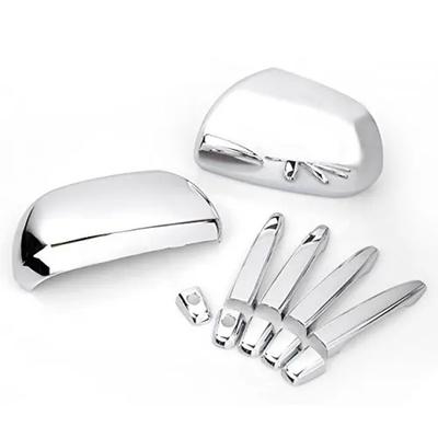 Set ornamente cromate triple pentru mânerele ușilor laterale + capace oglinzi retrovizoare Potrivit pentru Toyota Highlander 2008-2013
