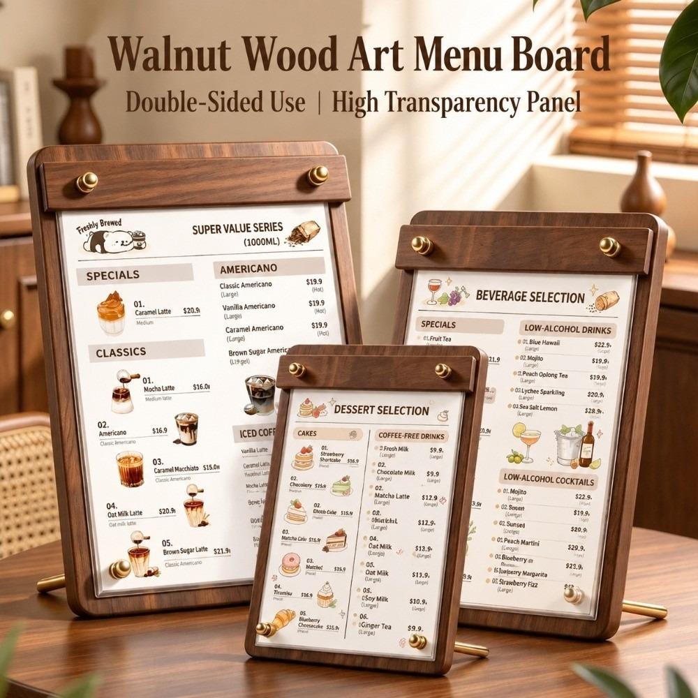 Acrylic Table Menu Stand A4/A5/A6 Table Sign Holder Modern Menu Display Rack Milk Tea Shop