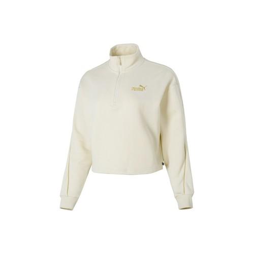 

PUMA Women s Solid Color Warm Fleece-Lined Thickened Stand Collar Sweatshirt 680148-87 EU XL білий