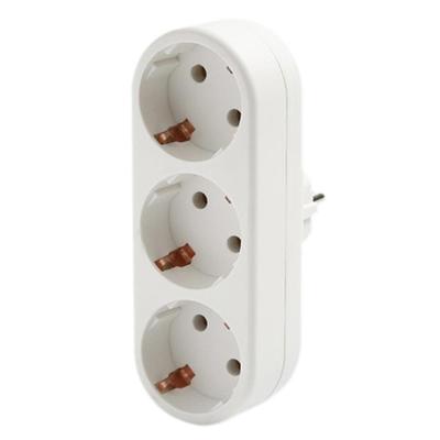 Univerzální EU přechodka z 1 na 3/4 zásuvky, nehořlavá, 16A, zástrčka do zásuvky 250V, cestovní adaptér, mezinárodní cestování