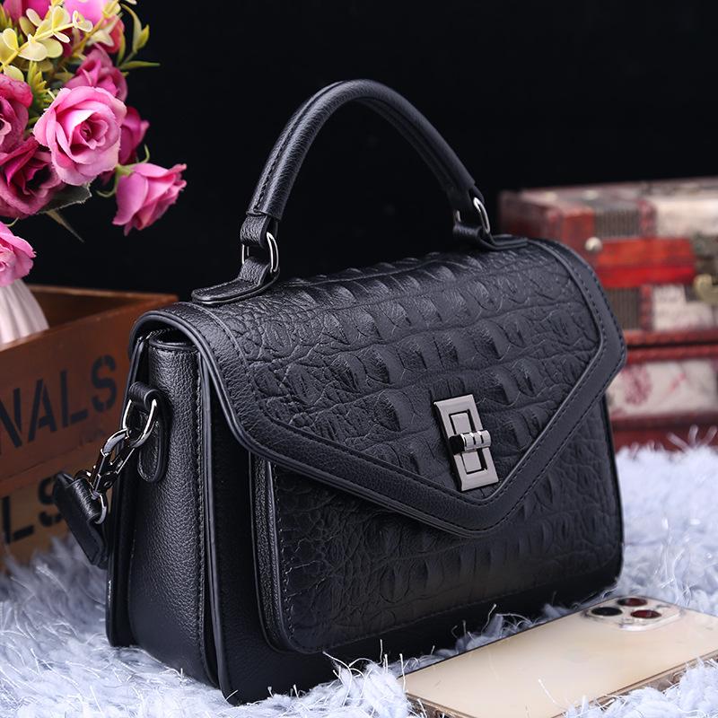

Женская сумочка, модная кожаная сумка с узором под крокодила, универсальная, большая сумка через плечо чёрный