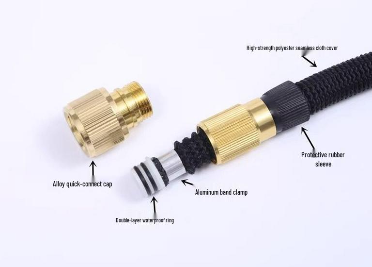 High-Pressure Telescopic Water Hose and Spray Nozzle for Car Wash and Garden Use