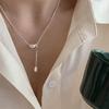 VENTFILLE Silver Color Bowknot Snake Bone Chain Necklace For Women Girl Simple Design Korean Jewelry Dropshipping