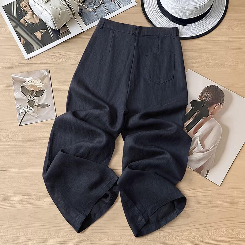 Women's Lyocell Linen Loose Wide-Leg Leisure Pants