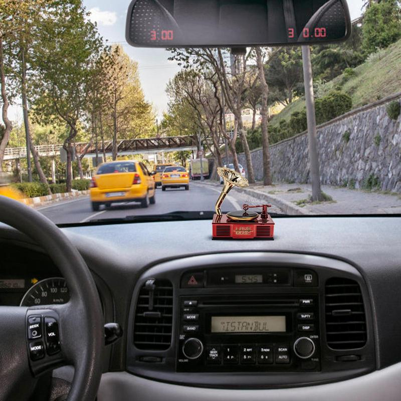 Osvěžovač vzduchu do auta, solární, starožitný, fonografický, energetický gramofon, rotující parfém, vůně pro automobily, příslušenství do interiéru