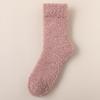 Coral Velvet Women's Mid-Calf Socks: Thick, Non-Shedding, Fleece-Lined for Autumn/Winter Warmth, Ideal for Sleep, Postpartum, and Home Use