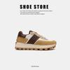 Niche Retro Platform Dad Shoes Korean Version of Color Matching Running Genuine Leather Forrest Gump Shoes 2025 New Soft-soled German Train