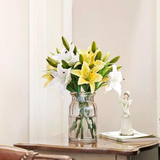 1Pc Artificial Lily Flower Fake Plant Home Office Cafe Wedding Party Decoration