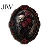 Halloween Refrigerator Magnets Magnetic Fridge Magnet, Ghost Witch Photo Frame, Wooden Vintage Theme Home Ornaments Frame Decoration, Atmospheric Dark