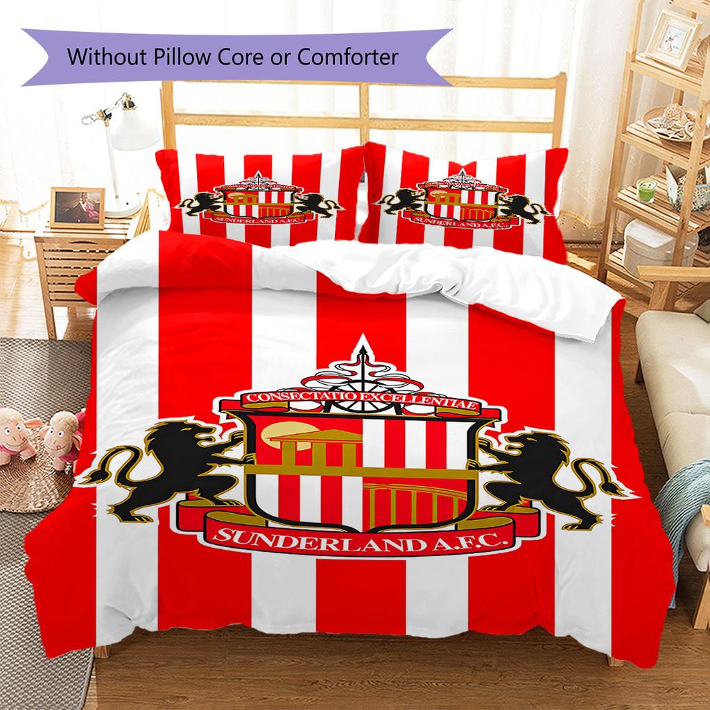 Sunderland AFC Pattern Bedding,Quilt Set Quilt Cover Pillowcase Home Birthday Gift(1 * duvet cover + 2 * pillowcase, without core)