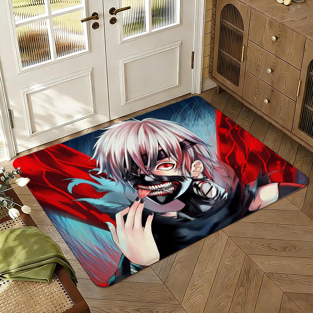 Tokyo Ghoul Floor Mat Soft Thickened Absorbent Non-Slip Bedroom Living Room Door Mat Home Decor Flannel Rugs