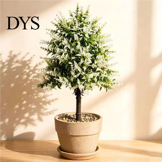 Lavender Plant For Home Artificial Topiary Ball Tree UV Resistant Fake Shrub Bushes with Retro Style Flowers Stake Realistic Plants for Wedding Patio