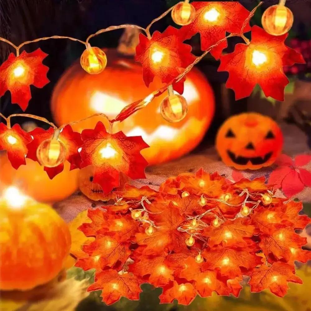 High Quality 3M String Lights Party Decor Outdoor Maple Leaves Lamp Halloween Garden Decor Lamp