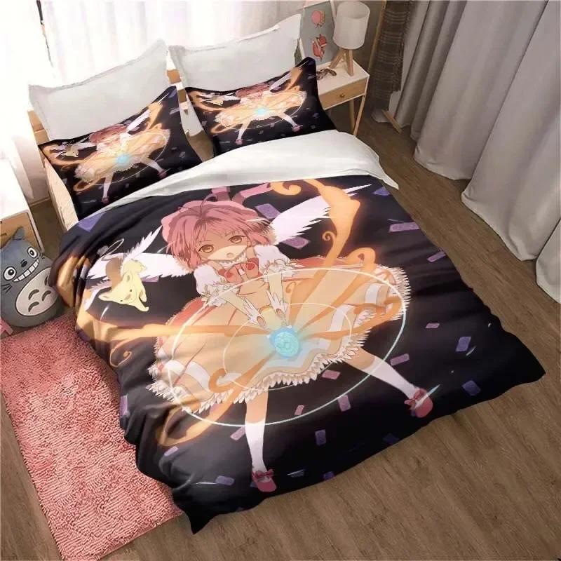 Anime Cardcaptor Sakura Kids Adult Printed Bed Set Duvet Cover Pillowcase Bedding Set Bed Linen Sheet Quilt Cover Full King Size