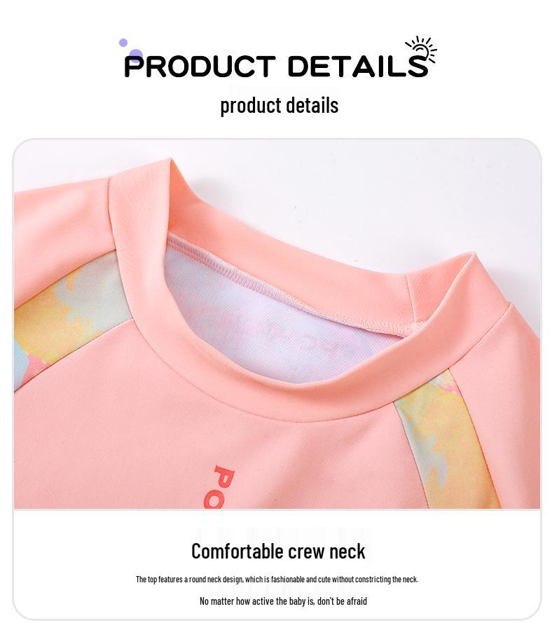 2025 New Style Girls' Swimsuit Set for Junior High Students