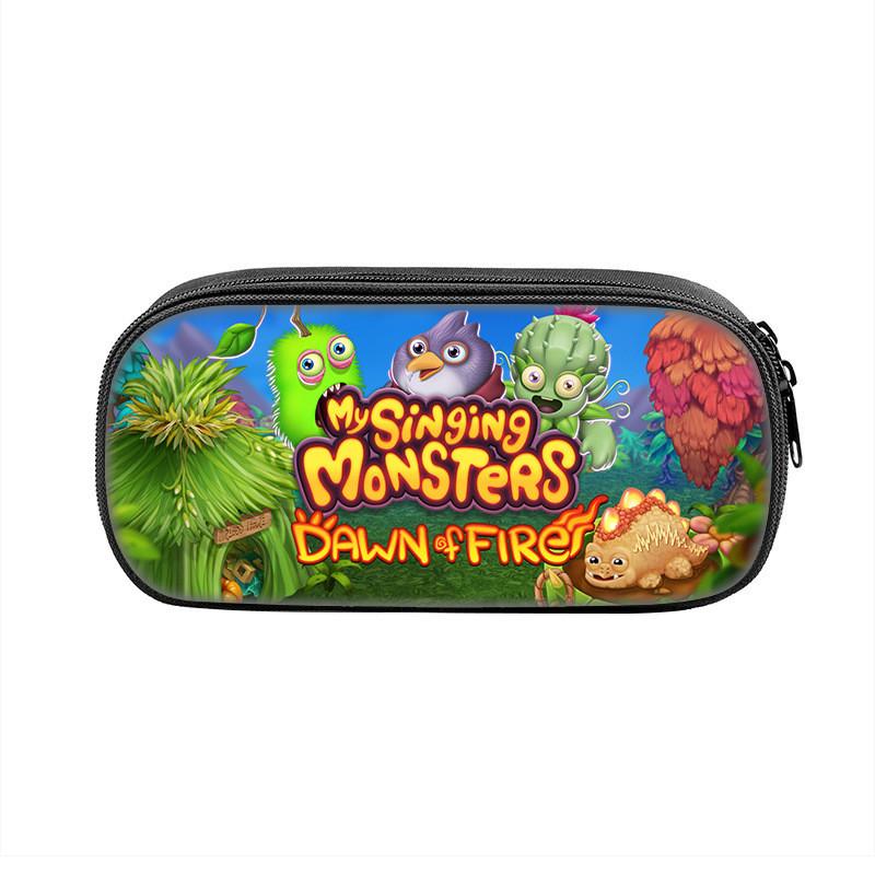 My Singing Monsters Pencil Case Nylon Storage For Students With Fun Cartoon Design