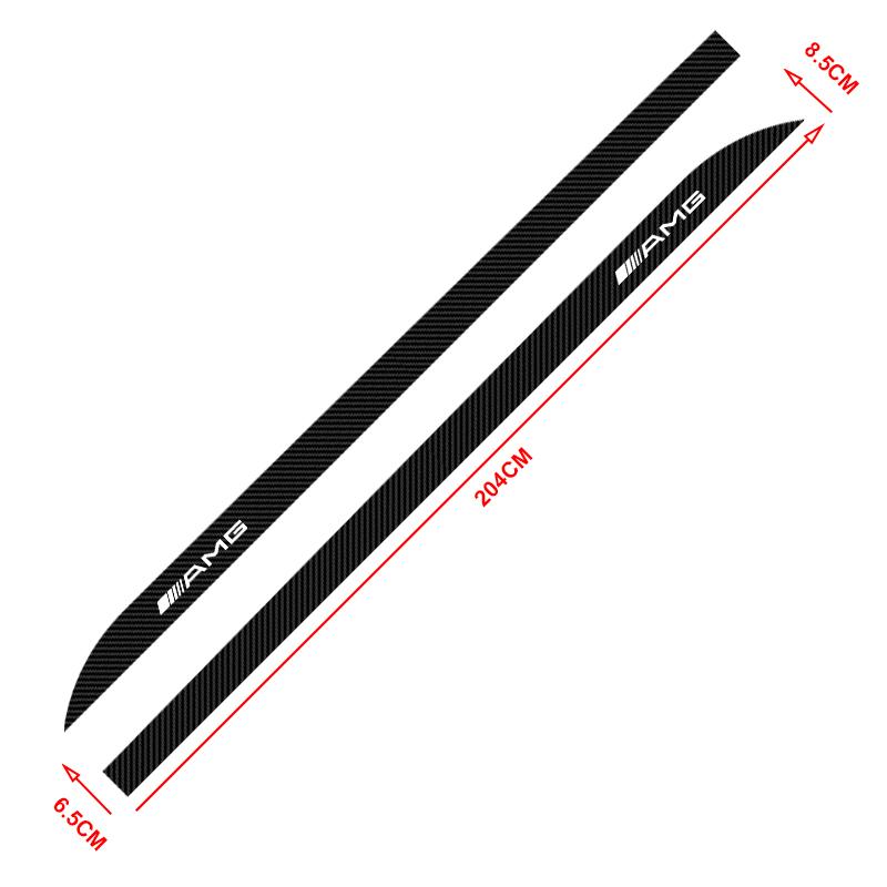 2Pcs Car Door Side Stripes Skirt Sticker Body Vinyl Decal Car Styling For Mercedes-Benz AMG C500 C200 C300 A B C E GLA CLA GLK GL ML GLE W204 W205