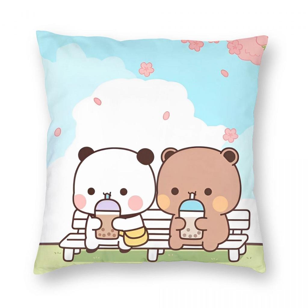 Kawaii Cute BuBu Panda Dudu Pillowcase Soft Polyester Cushion Cover Decoration Throw Pillow Case Cover Home Square Xcm