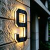 LED Solar House Number Light, Waterproof Light‑Sensor Address Plate for Home Entrance Yard Wall Fence Gate Outdoor Household Decoration